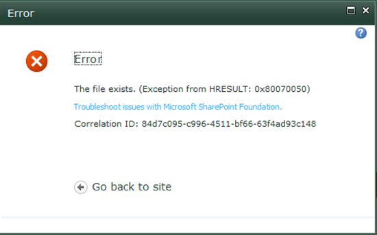 c# file exists exception